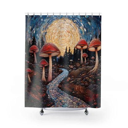 Mushroom Mosaic Shower Curtain