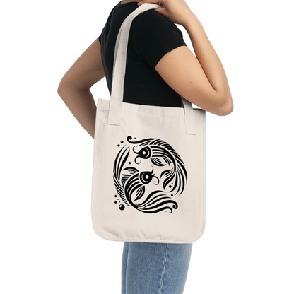 Pisces Organic Canvas Tote Bag – Cosmic Flow Collection