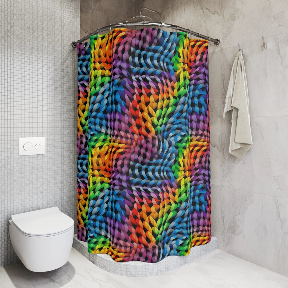 Rainbow Waves Shower Curtain