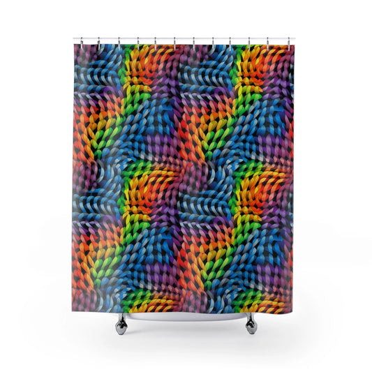 Rainbow Waves Shower Curtain