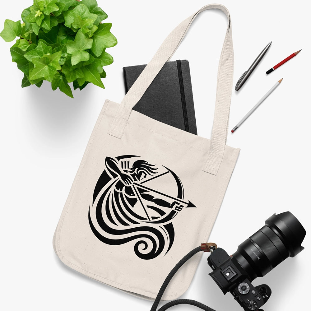 Sagittarius Organic Canvas Tote Bag – Cosmic Flow Collection