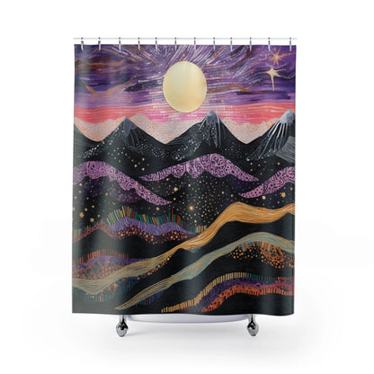 Starry Peaks Shower Curtain