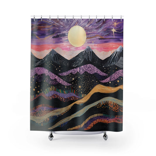 Starry Peaks Shower Curtain