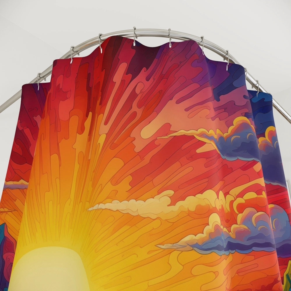 Sunset Peaks Shower Curtain