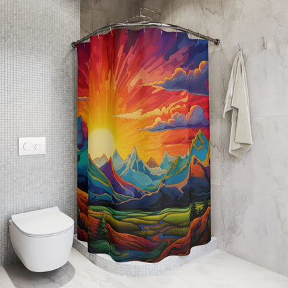 Sunset Peaks Shower Curtain