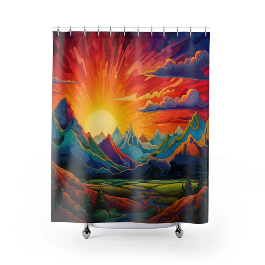 Sunset Peaks Shower Curtain