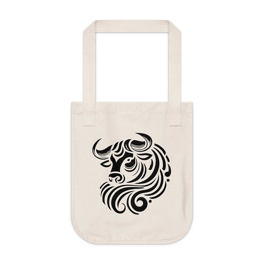 Taurus Organic Canvas Tote Bag – Cosmic Flow Collection