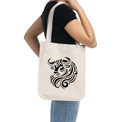 Taurus Organic Canvas Tote Bag – Cosmic Flow Collection